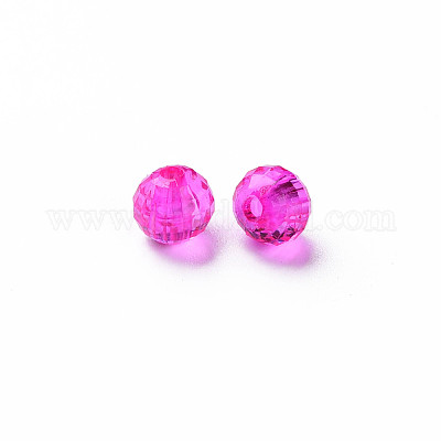 透明なアクリルビーズ  ラウンド  ミックスカラー  6x5.5mm  穴：1.6mm  約5000個/500g&nbsp;MACR-N013-014-1