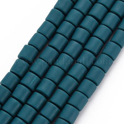 樹脂粘土ビーズ連売り  コラム  ティール  5~7x6mm  穴：1.5~2mm  約61~69個/連  15.74インチ&nbsp;CLAY-T001-C10-1