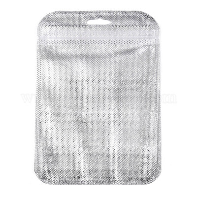 半透明のプラスチック製再封可能な包装袋  長方形  銀  15x10.5x0.03cm&nbsp;OPP-Q006-04S-1