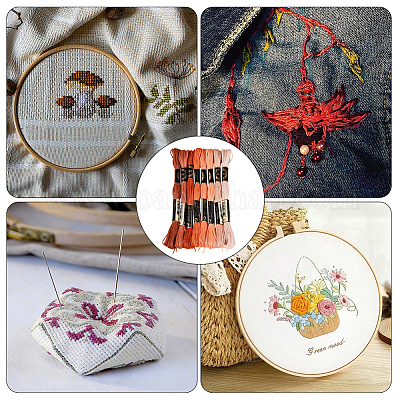 ポリエステル刺繍糸  クロスステッチの糸  セグメント染め  ミックスカラー  0.5~2mm  約8.75ヤード（8m）/かせ  8色  1 かせ/色  8 かせ/セット&nbsp;OCOR-WH20074-13B-02A-1