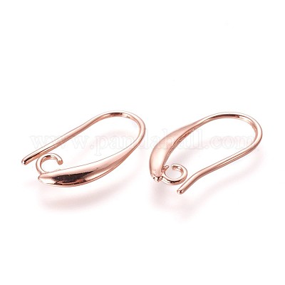 真鍮のピアスフック  水平ループ付き  ローズゴールド  18.5x9.5x2mm  穴：2mm  20ゲージ  ピン：0.8mm&nbsp;KK-L177-33RG-1