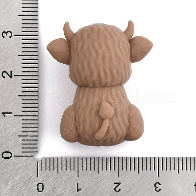 シリコンビーズ  牛  キャメル  30.5x26x18.5mm  穴：2mm&nbsp;SIL-S010-06A-1