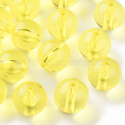 透明なアクリルビーズ  ラウンド  きいろ  20x19mm  穴：3mm  約111個/500g&nbsp;MACR-S370-A20mm-717-1