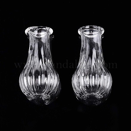 ガラスボトル ビーズの容器 透明 2.95~3.05x1.55~1.6cm 穴:6mm AJEW-N002-04-1
