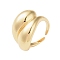 Brass Open Cuff Ring, Teardrop, Golden, Inner Diameter: 16mm