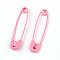 Iron Safety Pins, Pink, 30x7x2mm, Pin: 0.7mm