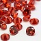 Cubic Zirconia Cabochons, Grade A, Faceted, Diamond, Orange Red, 3x2mm