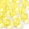 Transparent Acrylic Beads, Round, Yellow, 20x19mm, Hole: 3mm, about 111pcs/500g