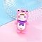 PVC Plastic Pendants, Frog, Pearl Pink, 50x30mm