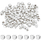 Brass Beads, Cube, 925 Sterling Silver Plated, 3x3x3mm, Hole: 1.6mm, 100pcs/set