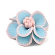 3D手作りポリマークレイフラワーカボション  スクラップブッキング用の花柄の平らなカボション  スマホケースの装飾＆クラフト用品  空色  24~28x25~28x10~11mm&nbsp;PY-CBA4D86-01A-2