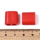 ABSプラスチックビーズ  正方形  2穴  5~6mmコードに適合  レッド  15x15x8.5mm  穴：4.8mm&nbsp;OACR-N156-07E-3
