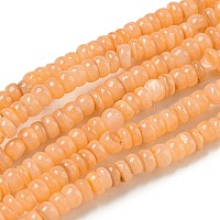 染め天然淡水シェルビーズ連売り  ロンデル  砂茶色  1~4.5x4~4.5x2~4.5mm  穴：0.5mm  約159個/連  15.12''（38.4センチメートル）&nbsp;X1-BSHE-G039-07A