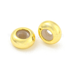 真鍮ビーズ  シリコーンと  ロンデル  18KGP本金メッキ  8x4mm  穴：2mm