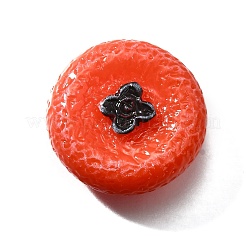 かわいいミニ漫画フルーツシリーズ不透明樹脂デコデンカボション  柿  22.5x10.5mm&nbsp;CRES-S370-02D