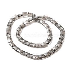 透明電気メッキガラスビーズ連売り  パール光沢メッキ  竹の共同  ブラック  12x10x5.5mm  穴：1mm  約49個/連  24.02''（61センチメートル）&nbsp;EGLA-H103-PL02