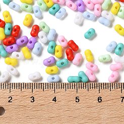不透明なアクリルビーズ  ピーナッツ  ミックスカラー  6x3.5x3mm  穴：1.2mm  約14705個/500g&nbsp;MACR-L010-01
