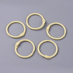焼き付け塗装鉄製ルーズリーフブックバインダーヒンジリング  淡黄色  30.5x31x4.5mm&nbsp;IFIN-CJC0003-01C