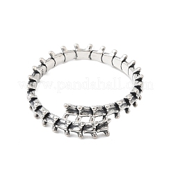 925スターリングシルバーカフスリング  骨  アンティークシルバー  内径：18mm&nbsp;RJEW-P171-05AS