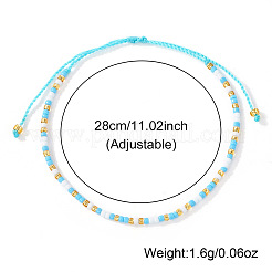 調節可能な夏用シードビーズブレスレットセット12個  ポリエステル紐編みブレスレットセット（男女兼用）  ミックスカラー  内径：11インチ（28cm）&nbsp;JD5080