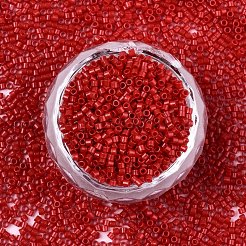 Fgb 11/0グレードaガラスシードビーズ  シリンダー  均一なシードビーズサイズ  焼き付け塗料  レッド  1.5x1mm  穴：0.5mm  約20000個/袋&nbsp;SEED-S030-1016