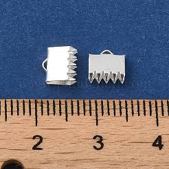 925スターリングシルバーリボンエンド  銀  6x6mm  穴：0.5mm&nbsp;LS-STER-D006-27S