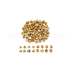 96個 16スタイル チベットスタイル ヨーロピアンビーズ  大穴ビーズ  アンティーク黄金  8~12x5.5~7mm  穴：3~6mm&nbsp;DIY-NB0012-43B