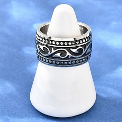 男性用304ステンレススチール製指輪セット  アンティークシルバー  13mm  内径：20mm  約4個/セット&nbsp;SA-CBA0CD2-01AS