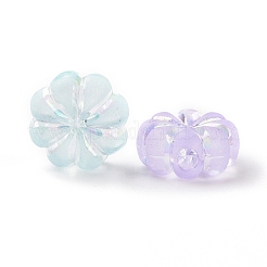 透明つや消しアクリルビーズ  ABカラーメッキ  花  ミックスカラー  13x13.7x6.3mm  穴：2.8mm  約700個/500g&nbsp;OACR-C013-31