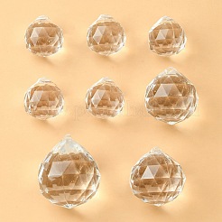 透明なアクリルパーツ  多面カット  ラウンド  透明  24.5~40.5x23.5~36mm  穴：1.9~4mm  8個/袋&nbsp;TACR-YW0001-88