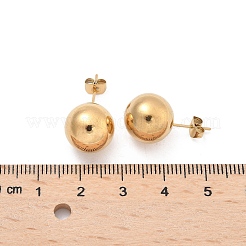 304ステンレススチールスタッドピアス  18KGP本金メッキ  ラウンド  12mm&nbsp;EJEW-U060-02C-G