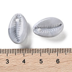 海をテーマにした不透明なアクリルパーツ  カウリーシェルシェイプ  ライトグレー  18x12x8mm  穴：2mm  454個/約500g&nbsp;OACR-U004-01A