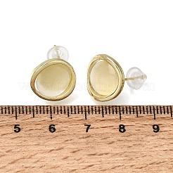 女性用合金樹脂製スタッドピアス  ラウンド  ゴールドカラー  13.5mm&nbsp;AL-CBA1AA3-04G