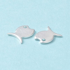 ステンレススチールチャーム201個  魚  銀  13.5x7x0.9mm  穴：1.4mm&nbsp;STAS-L234-092S