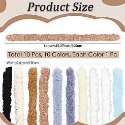 10個 10色 DIY ぬいぐるみスティック  シェニール織の茎  パイプクリーナー  キッズクラフト素材  ミックスカラー  1000x15mm  1pc /カラー&nbsp;DIY-CP0011-75