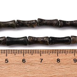 天然な黒雲母ビーズ連売り  竹の形  12x5mm  穴：0.8mm  約31個/連  15.28インチ（38.8cm）&nbsp;G-L624-G09-12x5mm