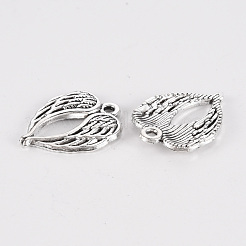 合金のチベット風チャーム  鉛フリー＆カドミウムフリー  翼のチャーム  アンティークシルバー  21.5x17x2mm  穴：1.6mm  約290 CS / 500 G&nbsp;TIBE-N010-56AS-RS