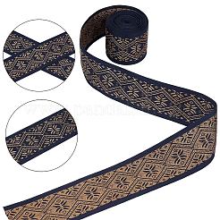 エスニック風刺繍ポリエステルリボン  ジャカードリボン  服飾材料  キャメル  花柄  1-7/8インチ（48mm）  5ヤード/袋&nbsp;OCOR-GF0002-24B