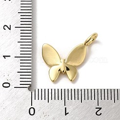 真鍮チャーム  蝶  ゴールドカラー  15x17x2mm  穴：3mm&nbsp;LS-KK-K358-05G