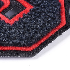 機械刺繍布地手縫いワッペン  マスクと衣装のアクセサリー  アップリケ  マスクと衣装のアクセサリー  文字S  ダークブルー  87x59x2.5mm&nbsp;DIY-D031-E01