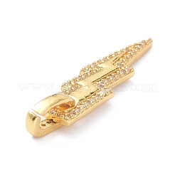 真鍮マイクロパヴェクリアキュービックジルコニアペンダント  稲妻  ゴールドカラー  29x8x2mm  穴：2.5mm&nbsp;ZIRC-P085-26G