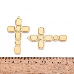 304ステンレススチール製宗教十字架の大きなペンダント  イオンプレーティング（ip）  18KGP本金メッキ  53x30.5x1.5mm  穴：1.8mm&nbsp;STAS-T067-41G