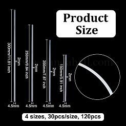 120個 4スタイル PPボーン  下着縫製ファスナー  ホワイト  150~300x4.5x2mm  30個/スタイル&nbsp;FIND-OC0013-94
