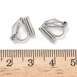 真鍮製クリップ式イヤリングパーツ  ニッケルフリー  長持ちメッキ  プラチナ  10x6x12mm  穴：0.9mm&nbsp;KK-A281-30P