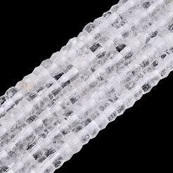 天然石クオーツクリスタルビーズ連売り  水晶  ロンデル  多面カット  4x2~2.5mm  穴：0.7~1mm  約156~162個/連  14.76~15.16インチ（37.5~38.5cm）&nbsp;G-Q606-46A-18