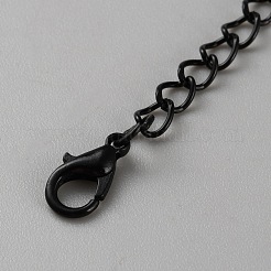 鉄アジャスターチェーン  亜鉛合金のカニカン付きエンドチェーン  ブラック  77mm&nbsp;FIND-SZC0018-03B