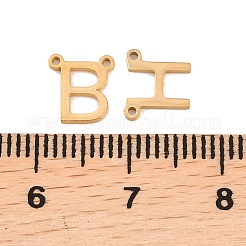 304ステンレススチールチャームセット26個  a～zの文字  ゴールドカラー  7~7.5x4~11x1mm  穴：0.9mm&nbsp;STAS-B123-02G