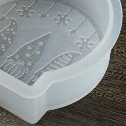 Diyのシリコーンキャンドル型  クリスマステーマの樹脂鋳造型  UVレジン用  エポキシ樹脂工芸品作り  ホワイト  78x77x26mm&nbsp;DIY-A055-02C
