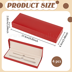 プラスチックペンギフト梱包箱  長方形  レッド  17.4x6.3x2.65cm&nbsp;CON-WH0001-85A-02