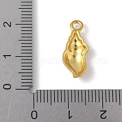 海をテーマにした304ステンレススチールペンダント  ゴールドカラー  シェル形状  18.5x7.5x3.5mm  穴：1.8mm&nbsp;STAS-P408-08B-G